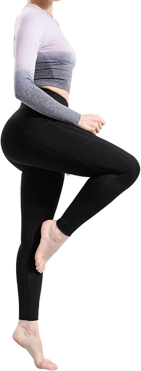 Eono High Waist Yoga Leggings for Women Tummy Control Yoga Pants with Pocket Non See-Through 4 Way Stretch Workout Running Tights