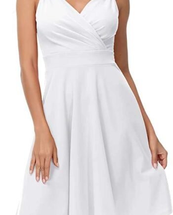 GRACE KARIN Women 1950s Vintage Dress Summer V-Neck Sleeveless A-line Flared Dinner Festival Party Prom Dress