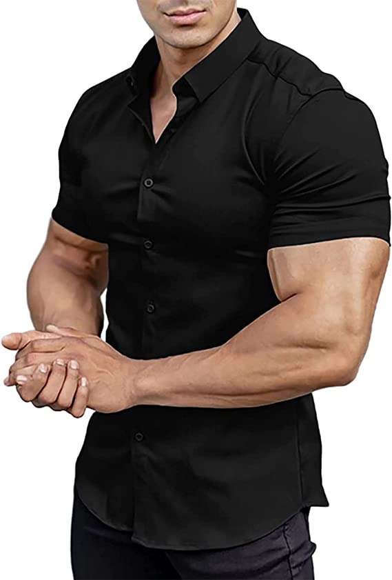 AUMELR Mens Shirts Long Sleeve Dress Shirt Regular Fit Business Casual Formal Button Down Shirts