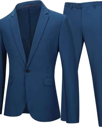 Mens Suits 2 Piece Slim Fit Suit Classic 1 Button Business Wedding Tuxedo Blazer and Trousers