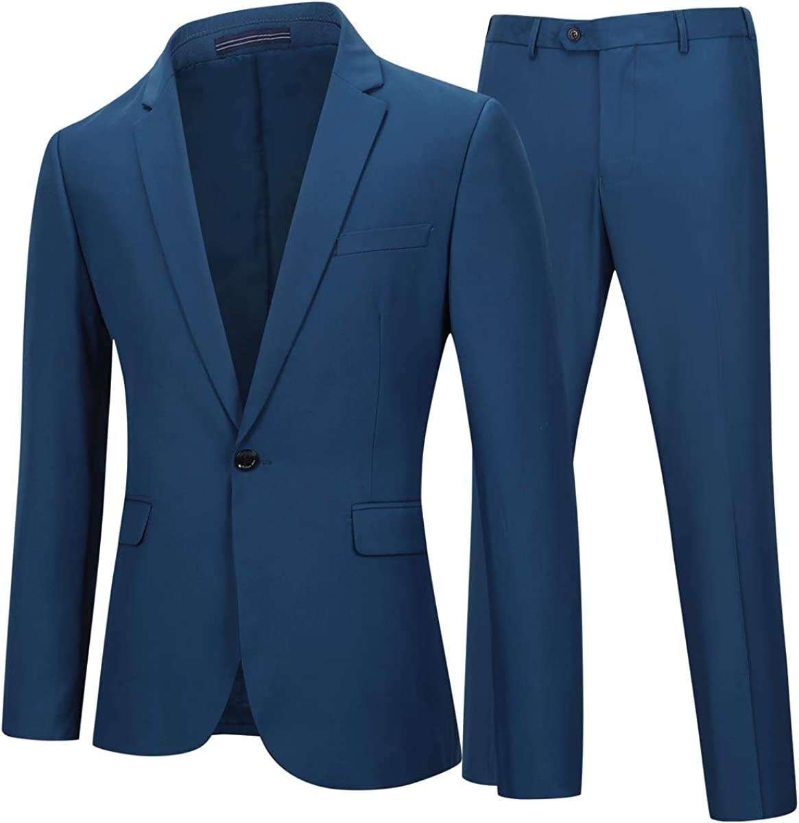 Mens Suits 2 Piece Slim Fit Suit Classic 1 Button Business Wedding Tuxedo Blazer and Trousers