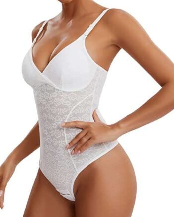 Joyshaper Women's Bodysuit Shapewear Tummy Control Body Shaper Open Bust Bodysuit Top Seamless Thong Bodysuit Underwear