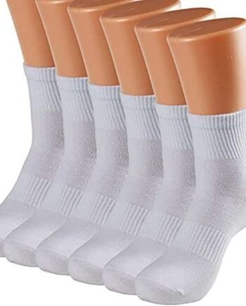 Men and Women Crew Socks Combed Cotton Athletic Sports Casual Classic Trainer Socks UK Shoe Size (Girl:4-7,Boy:6-9)