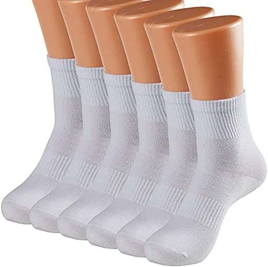 Men and Women Crew Socks Combed Cotton Athletic Sports Casual Classic Trainer Socks UK Shoe Size (Girl:4-7,Boy:6-9)