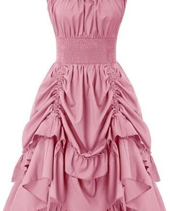 SCARLET DARKNESS Women Vintage A-Line Dress Sleeveless High Low Retro Dress Cocktail Party Dress