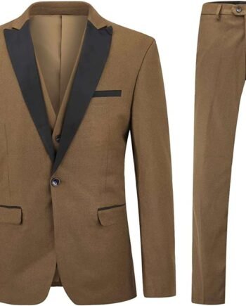 Mens Suits 3 Pieces Slim Fit Wedding Business Dinner Suit Tuxedo Blazer Waistcoat Trousers