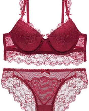 RedSwan Women's Push Up Sexy Bras Set Transparent Lingerie Lace Underwear Set