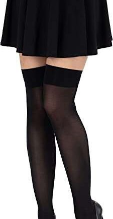 looksy Womens Over the Knee Socks Knee-High Long Plain Socks for Girl School Cosplay Uniform Stockings 60 den