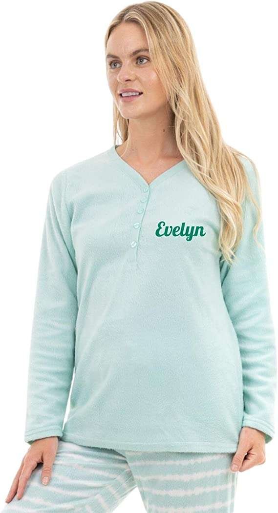 Style It Up Womens/Ladies Personalised Pyjamas Pjs Warm Cosy Soft Fleece Nightwear Lounge Wear Gift from