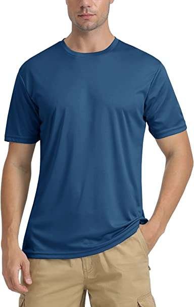 TACVASEN Men's T-Shirt Short Sleeve Swimming Tops Sun Protection Outdoor Shirts Lightweight Sport Tee Shirt