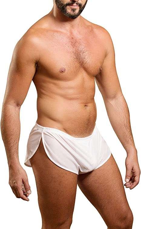 Men Extreme Mesh Shorts with Large Split Sides Underwear Boxers Briefs