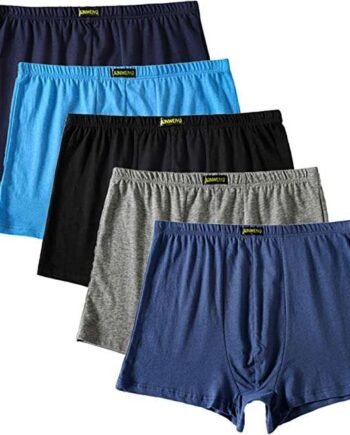 TRISTIN 5 Pack Men's Boxer Shorts Underwear,Plus Size Cotton Boxer Brief, Classic Loose Fit Soft Stretchy Trunks with Pouch