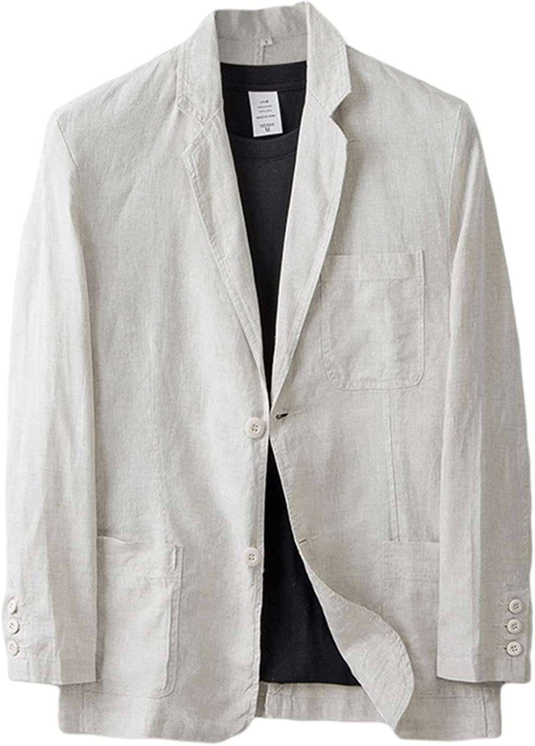 BESTORI Men's Linen Blazer Suit Jackets One Button Lightweight Sport Coat