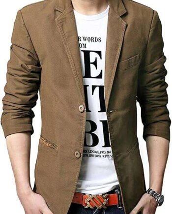 Mens Casual Blazer Slim Fit Suit Jackets Single Breasted Cotton Solid Coat Jacket Two Button Casual Blazer Jacket