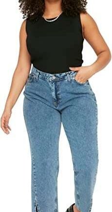 Trendyol Women Plus Size High Waist Straight Leg Plus Size Jeans