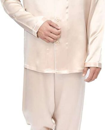Sleepdown 100% Silk Mens Pyjamas Long Set 2pc - Nightwear Sleepwear, Comfy, Naturally Hypoallergenic - 22 Momme
