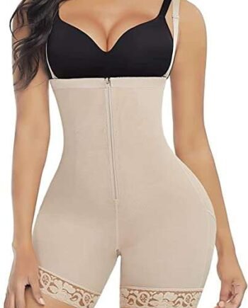 FeelinGirl Shapewear For Women Tummy Control Shapewear Bodysuit Fajas Full Body Shaper for Women's Shapewear bodysuit Zip Crotch Closure Hook and zip Adjustable Shoulder Straps Plus Size S-6XL