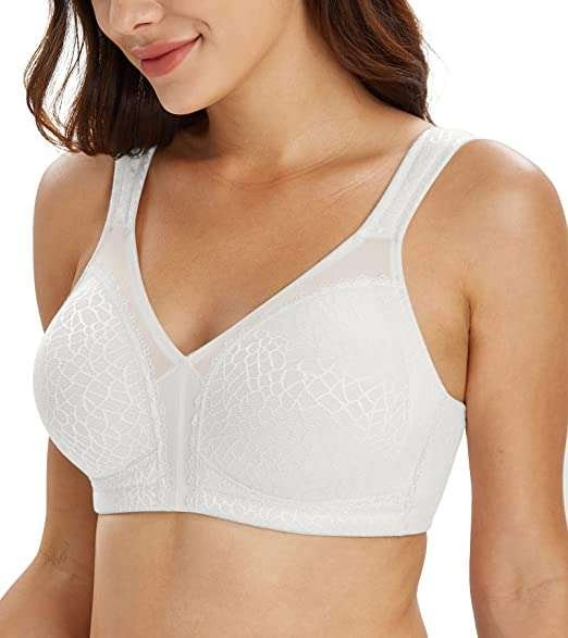 Lemorosy Full Coverage Non Padded Wireless Minimizer Bra Women's Plus Size Bras Comfort and Double Support for Large Bust