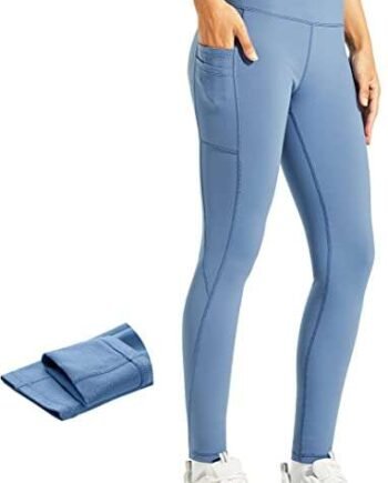 Libin Thermal Leggings Women with Pockets High Waisted Fleece Lined Leggings Water Resistant Winter Gym Running Leggings Workout Warm Yoga Pants