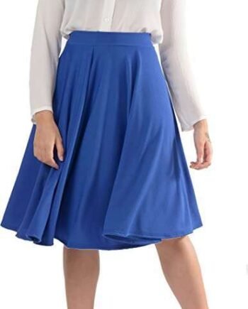 Women's Midi Skater Skirt Basic A-Line Stretchy Flared Long Flowy Maxi Skirt Multiple Colours Plus Size Curve 8-22