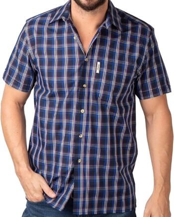 Rydale Men's Classic Short Sleeved Shirts Polycotton Checked Summer Tops