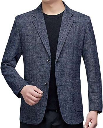 YOUTHUP Mens Plaid Blazer 2 Buttons Vintage Check Suit Jacket Regular Fit Modern Business Casual Blazers