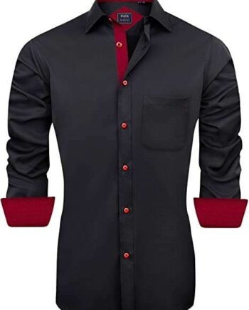 J.VER Men's Dress Shirts Long Sleeve Business Regular Fit Wedding Work Non Iron Shirt