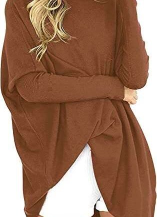 Odosalii Womens Oversized Batwing Baggy Long Sleeve Pullover Jumper Casual Tops Blouse T-Shirt