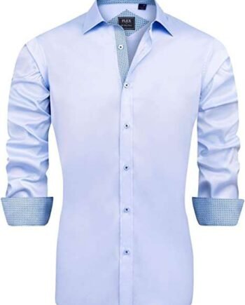 J.VER Men's Dress Shirts Long Sleeve Business Regular Fit Wedding Work Non Iron Shirt