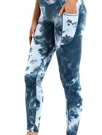 OVRUNS Yoga Pants for Women - High Waist Gym Leggings Tummy Control Workout Running Exercise Gym Fitness Leggings with Pocket