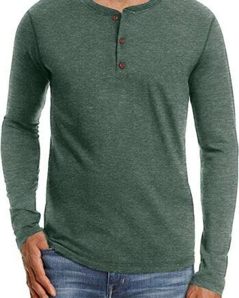 NITAGUT Mens Fashion Casual Front Placket Basic Long/Short Sleeve Henley T-Shirts Tops