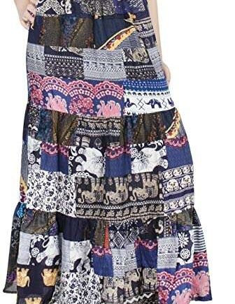 Lofbaz Long Maxi Skirts for Women Bohemian Hippie Clothes Gypsy Boho Dress