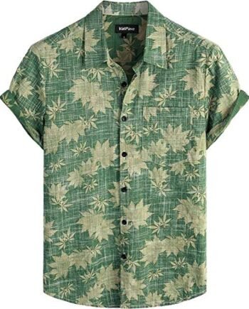 VATPAVE Mens Front Pocket Hawaiian Shirts Casual Short Sleeve Button Down Beach Shirts