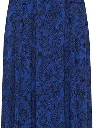 WearAll Plus Womens Elasticated Midi Skirt Ladies Spot Cirle Print Stretch