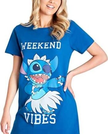 Disney Tee Shirt Nightdress Cotton Nightie Stitch Gifts for Women