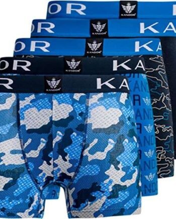 KANDOR Mens Boxers (3 to 5 Pack) Multipacked Underwear Set Mens Underwear Boxer Shorts Colourful Print Men Briefs Boxers