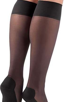 Womens massaging the foot knee-highs socks transparent semi-matte pressure-free knee long stocking tights socks massage sole 20 DEN Active