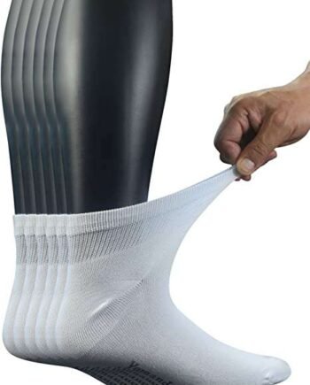 Yomandamor Mens Bamboo Seamless Diabetic Socks Soft Top Ankle Socks,6 Pairs