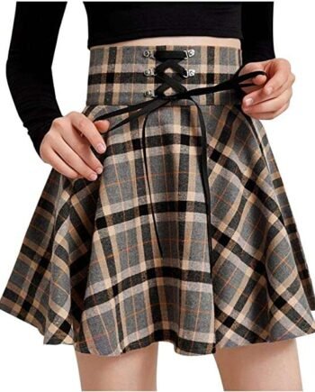 Generic Women Girls School Girl Pattern Gothic Pleated Skirt A Line Plaid Skater Skirt Tennis Basic
