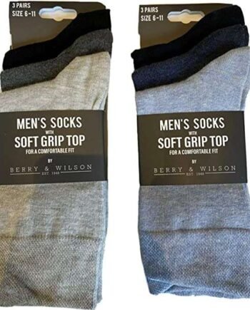 *** 6 PAIRS *** MENS LOOSE SOFT GRIP TOP COMFORT FIT SOCKS BY BERRY & WILSON