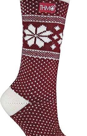 THMO - Ladies Vintage Nordic Fairisle Style Winter Wool Blend Socks