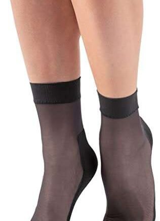 LORES Sheer Women Quarter Socks Pantyhose Free-size Ankle Socks with Massage Sole Pop Nylon Invisible 20 DEN Massaggio
