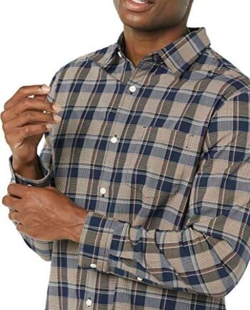Men's Long-Sleeved Regular-Fit Stretch Poplin Shirt