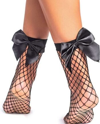 looksy Womens Fishnet Black Socks with Bows Ankle Short Stockings Free-Size