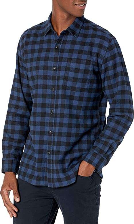 Essentials Men's Long-Sleeve Flannel Shirt (Available in Big & Tall)